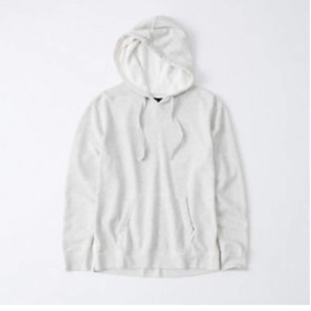 Soft A&F Hoodie Off White Neutral Hoodie - Large